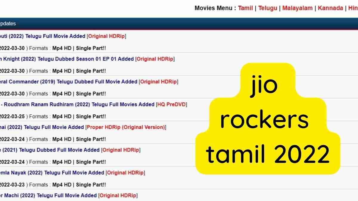 Jio Rockers 2022 - Tamil, Kannada & Telugu Free Movies Download